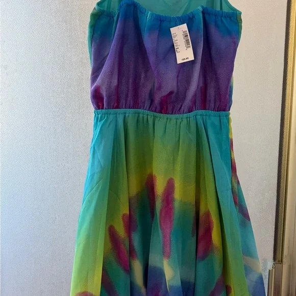 The Children's Place Teal Purple Pink Tie-Dye Chiffon Dress - Picture 2 of 6